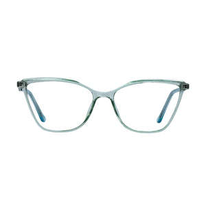 Andrew Adam AA E157002 Transparent Green Cat Eye eyeglasses - front view