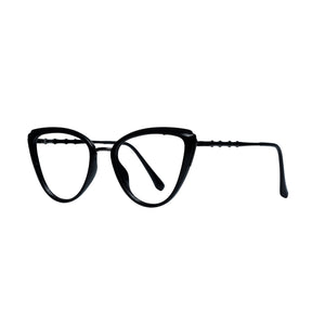 Andrew Adam AA E87105 Black & Grey Cat Eye eyeglasses - angled view