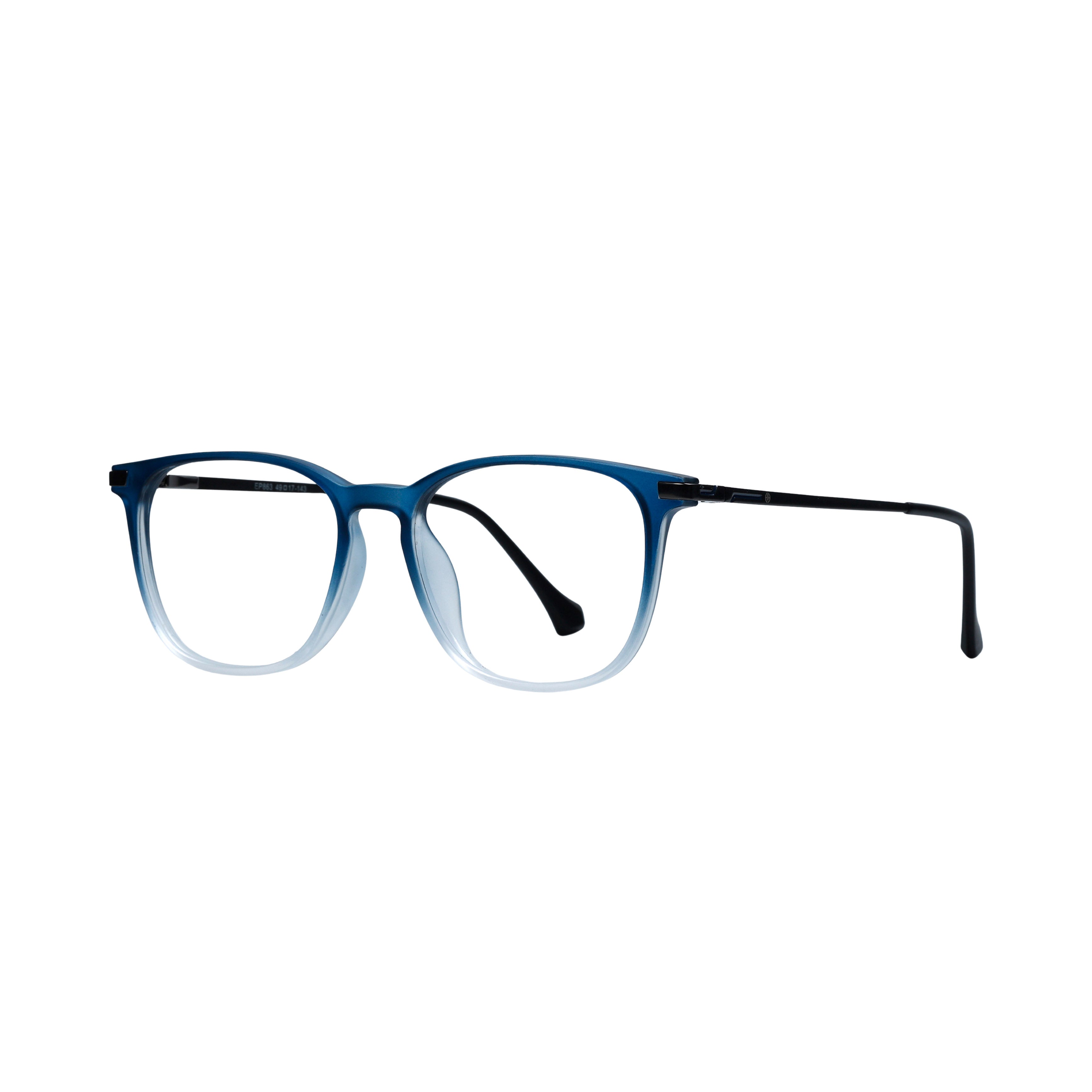 Blue & Gunmetal Square Full Rim