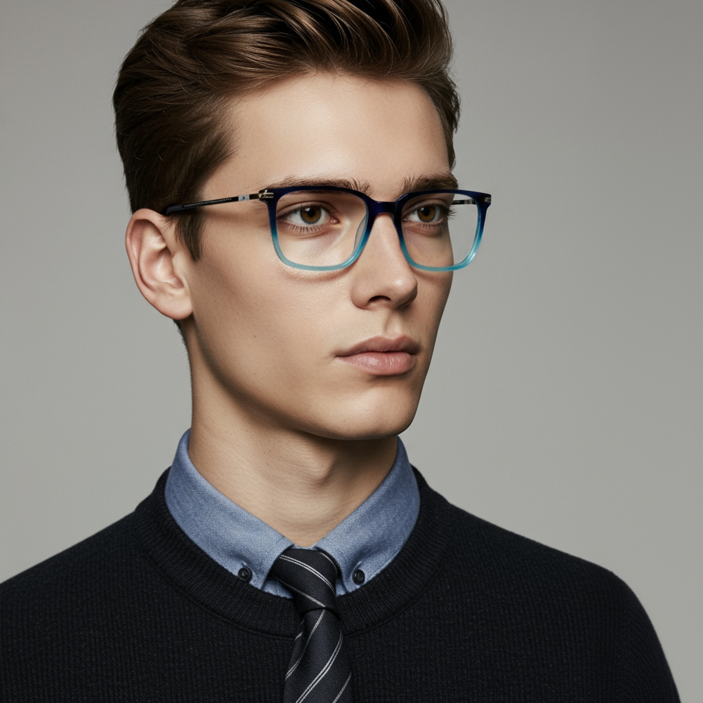 Blue & Silver  Full Rim Square