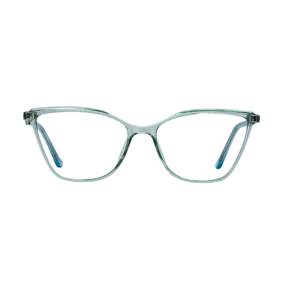 Andrew Adam AA E157002 Transparent Green Cat Eye eyeglasses - front view