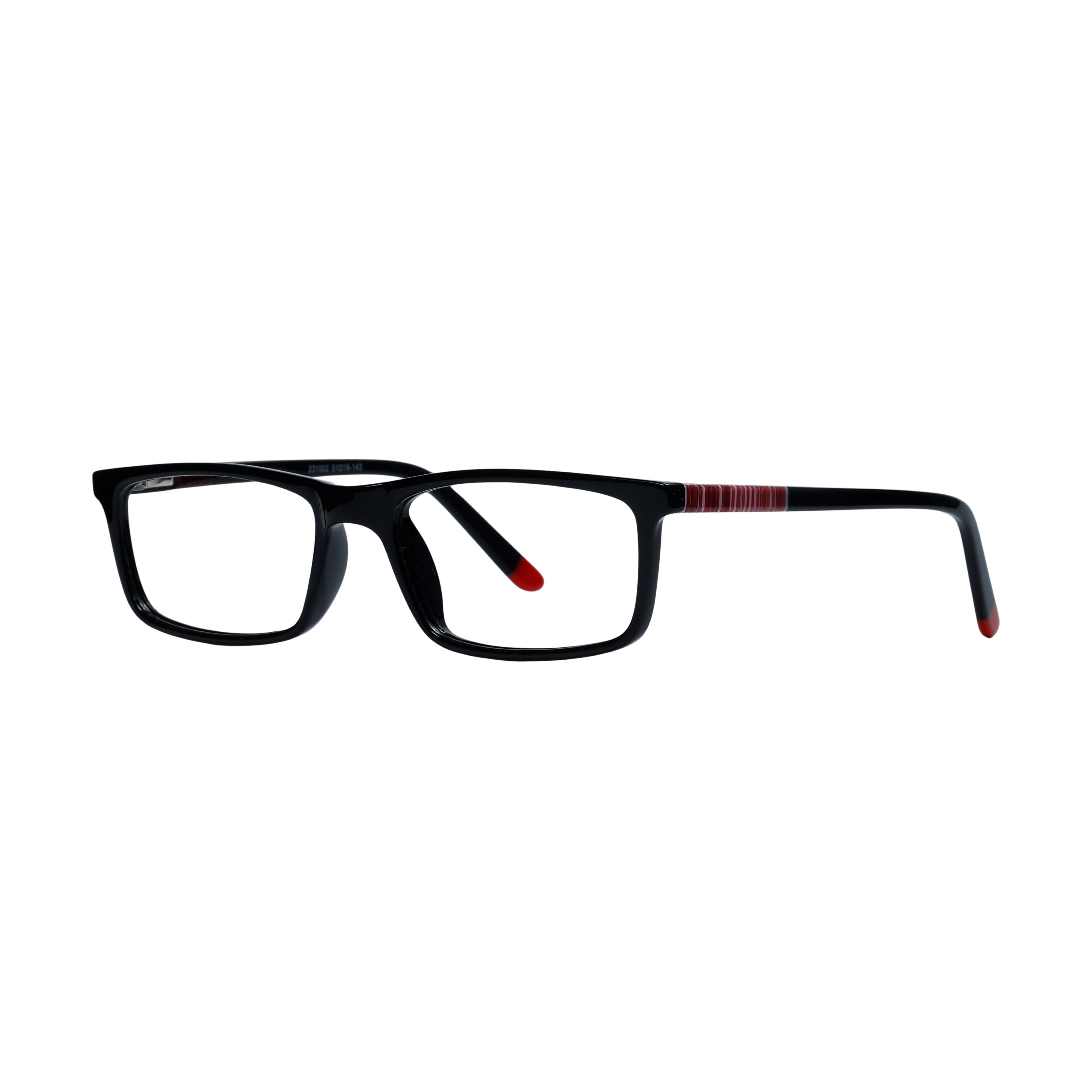 Black & Red Rectangle Full Rim