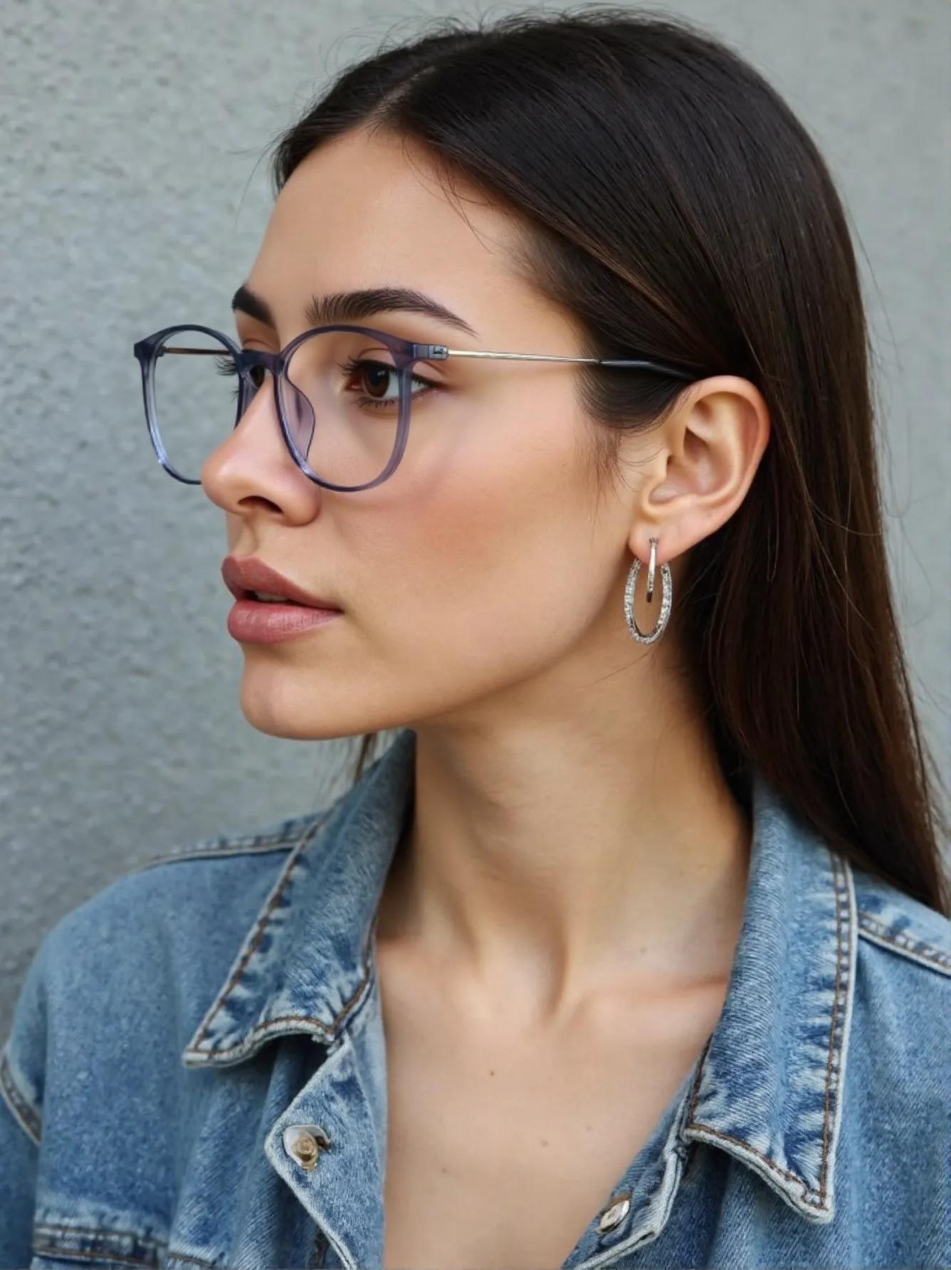 Grey & Silver Square Full Rim