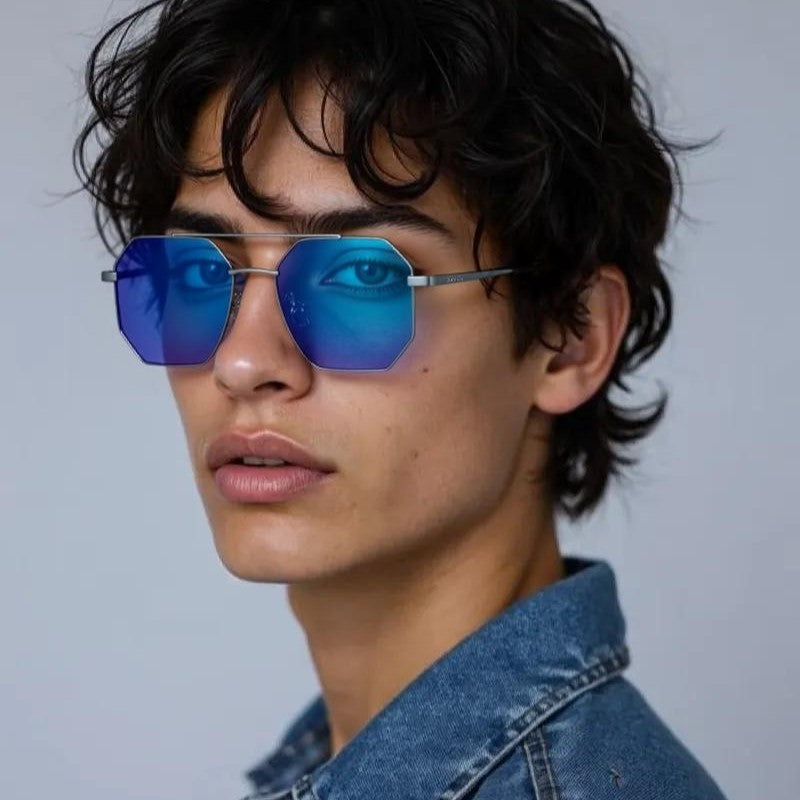 Blue & Silver Aviator Full Rim