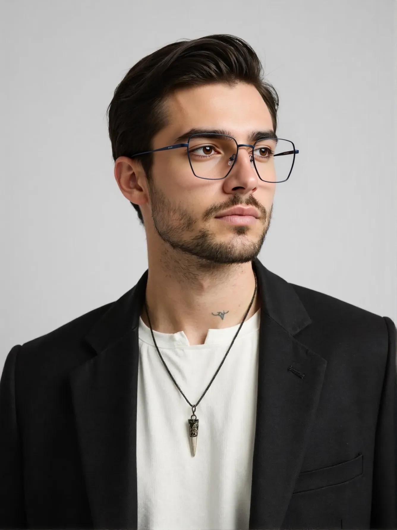 Gunmetal & Black Geometric Full Rim
