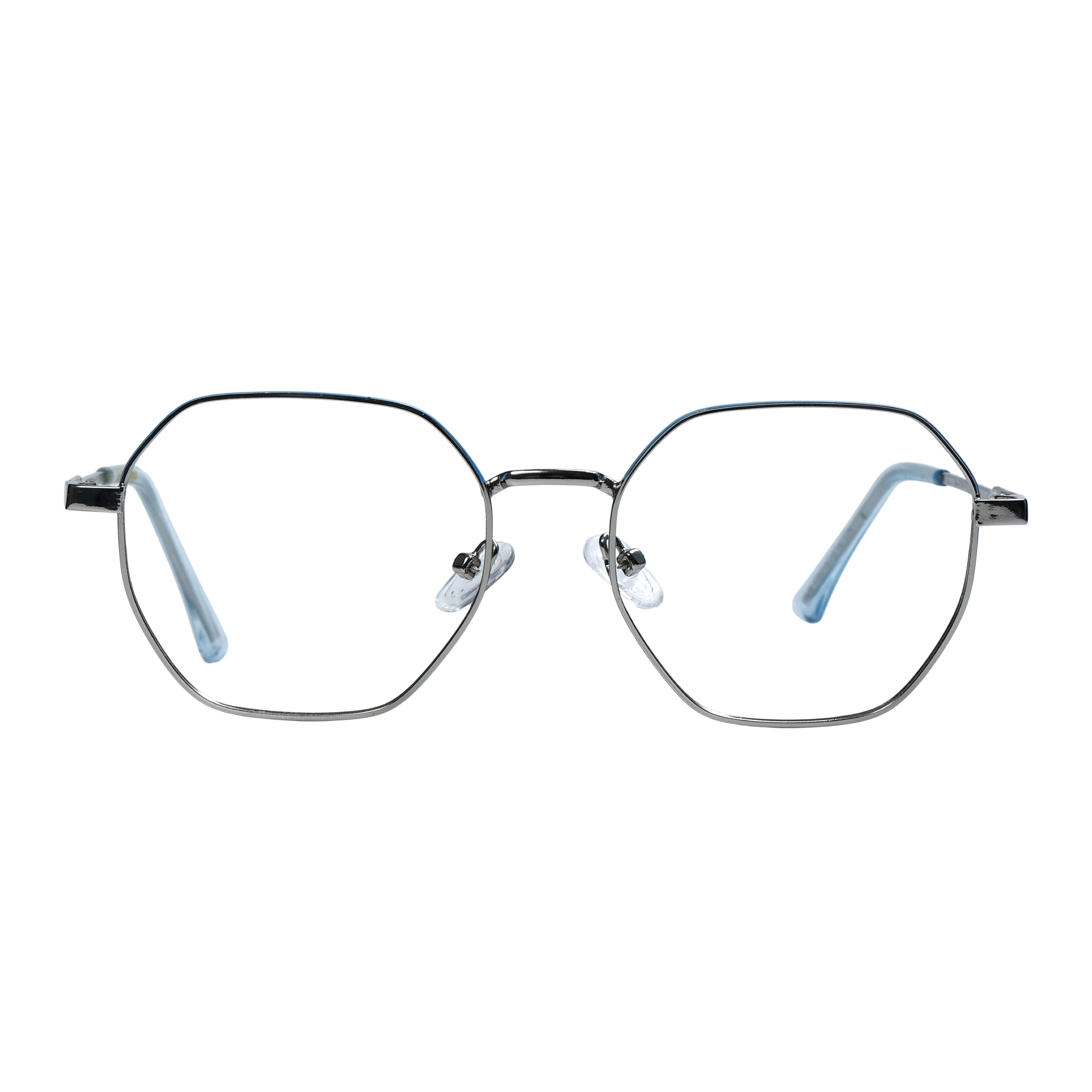 Silver & Blue Hexagon Full Rim