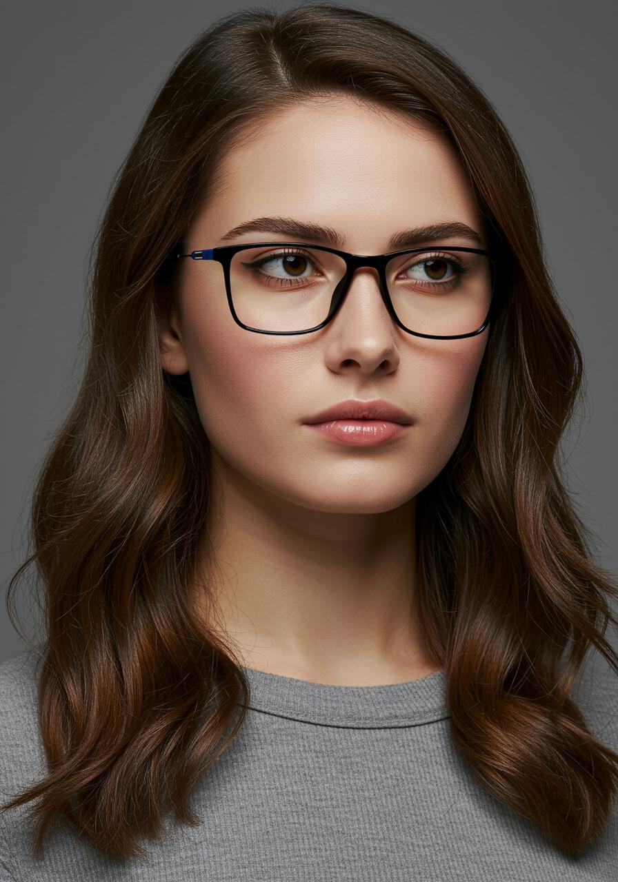 Black & Blue Rectangle Full Rim