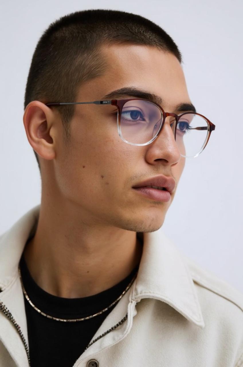 Golden Brown Round Full Rim