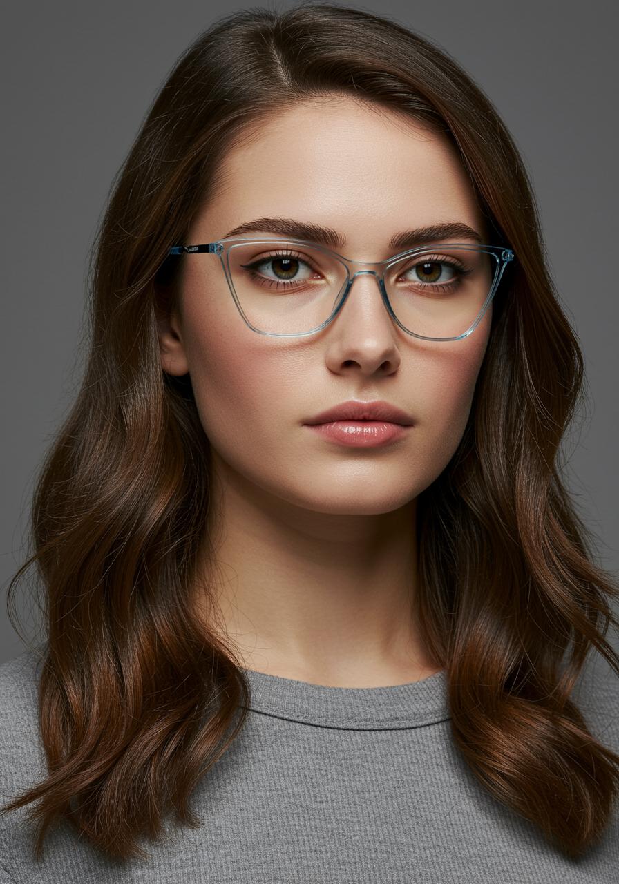Transparent Green Cat Eye Full Rim