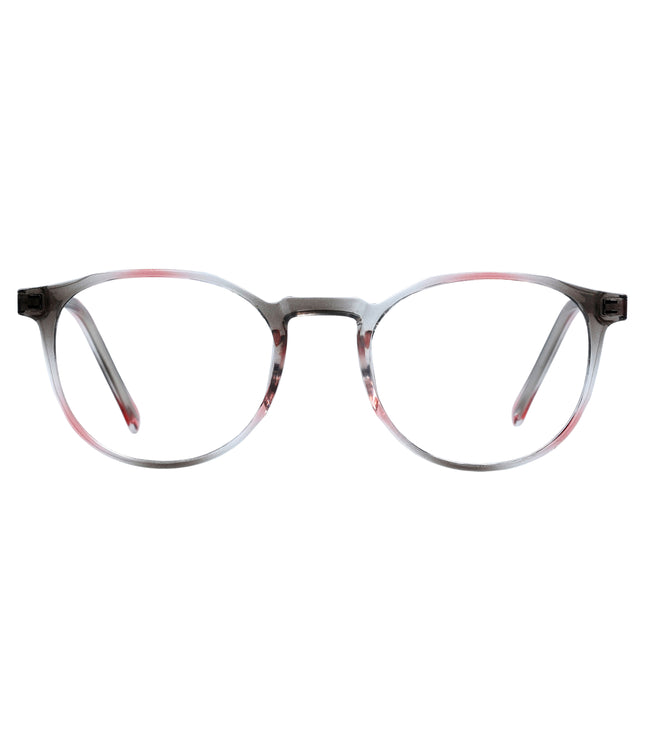 Full Rim Grey & Red Round