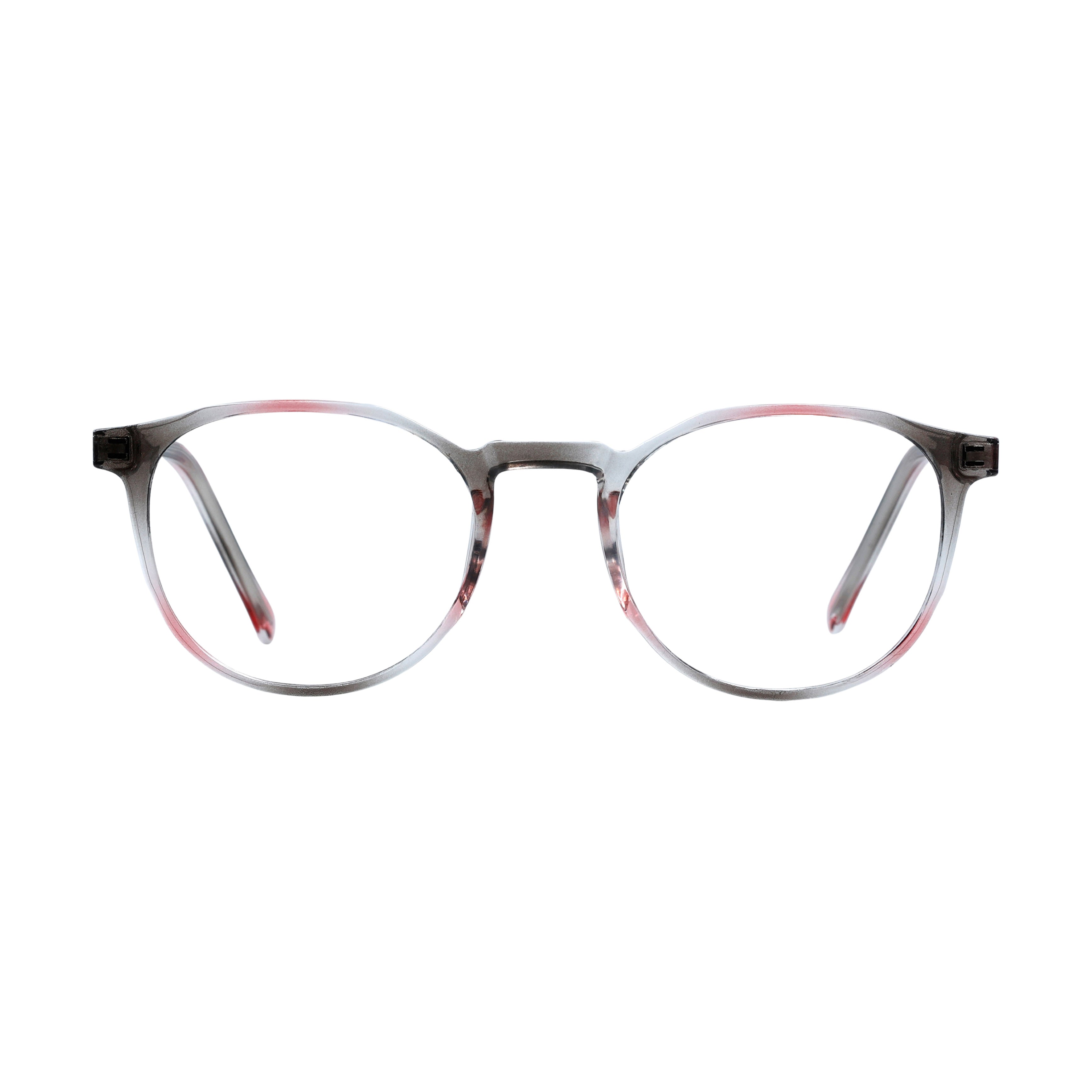 Full Rim Grey & Red Round