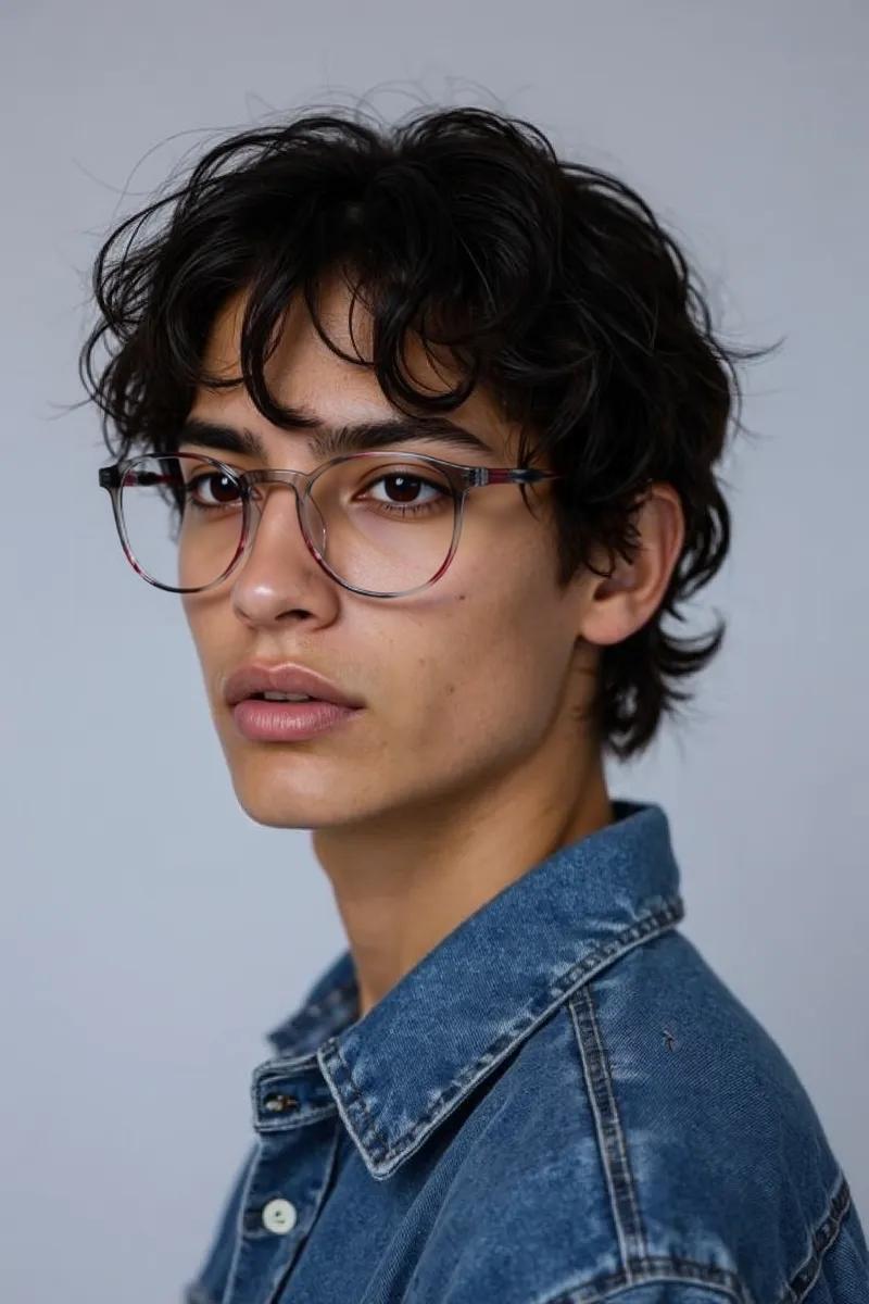Full Rim Grey & Red Round