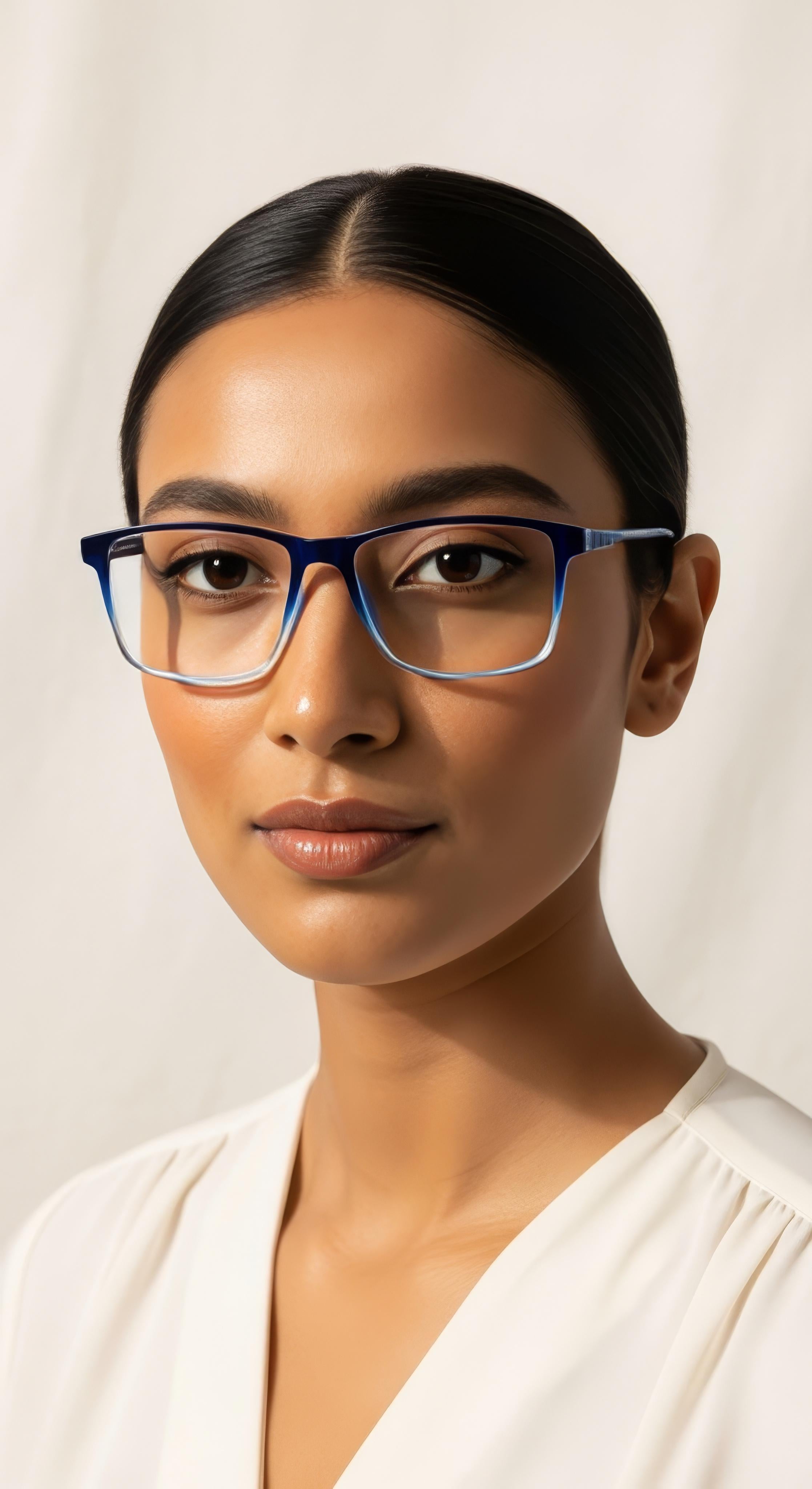 Blue & Green Rectangle Full Rim