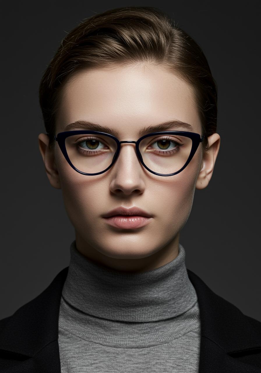 Black & Grey Cat Eye Full Rim
