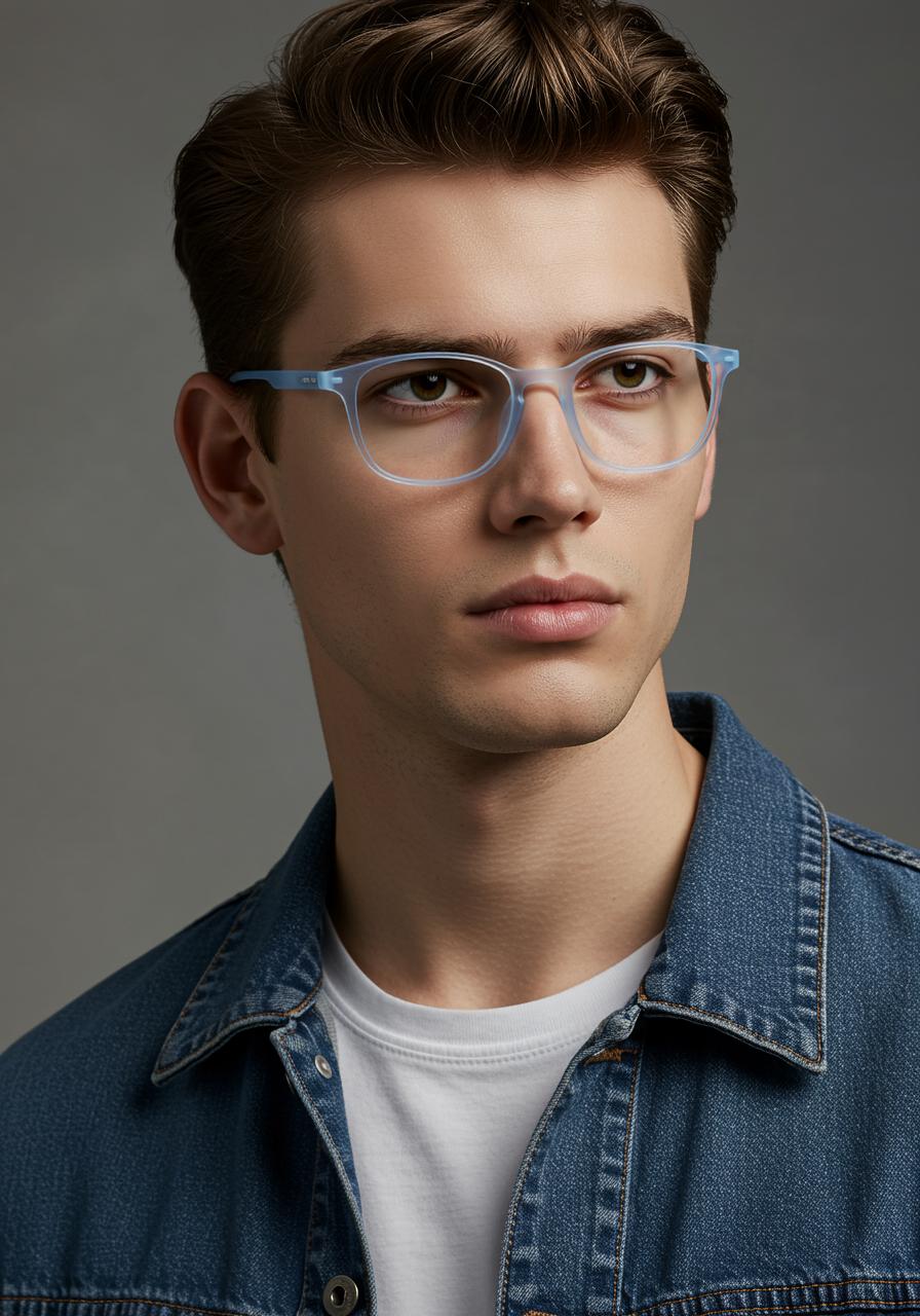 Light Blue Square Full Rim