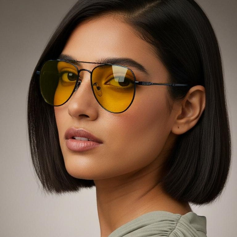 Black & Yellow Aviator Full Rim