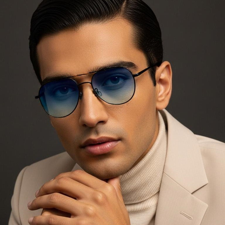 Blue & Black Aviator Full Rim
