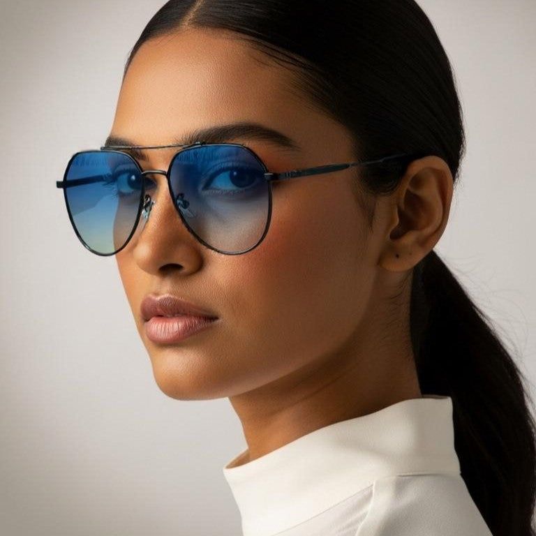 Blue & Black Aviator Full Rim