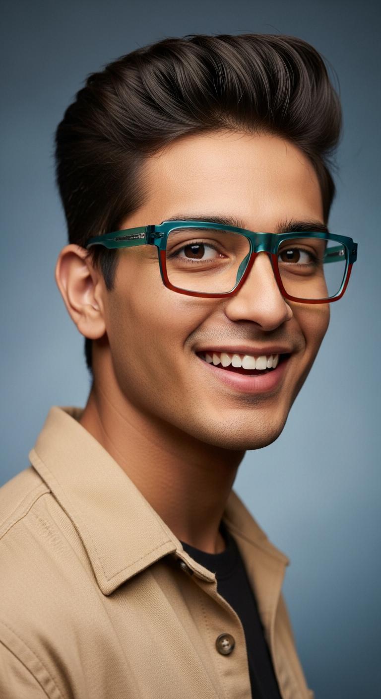 Green & Red Rectangle Full Rim