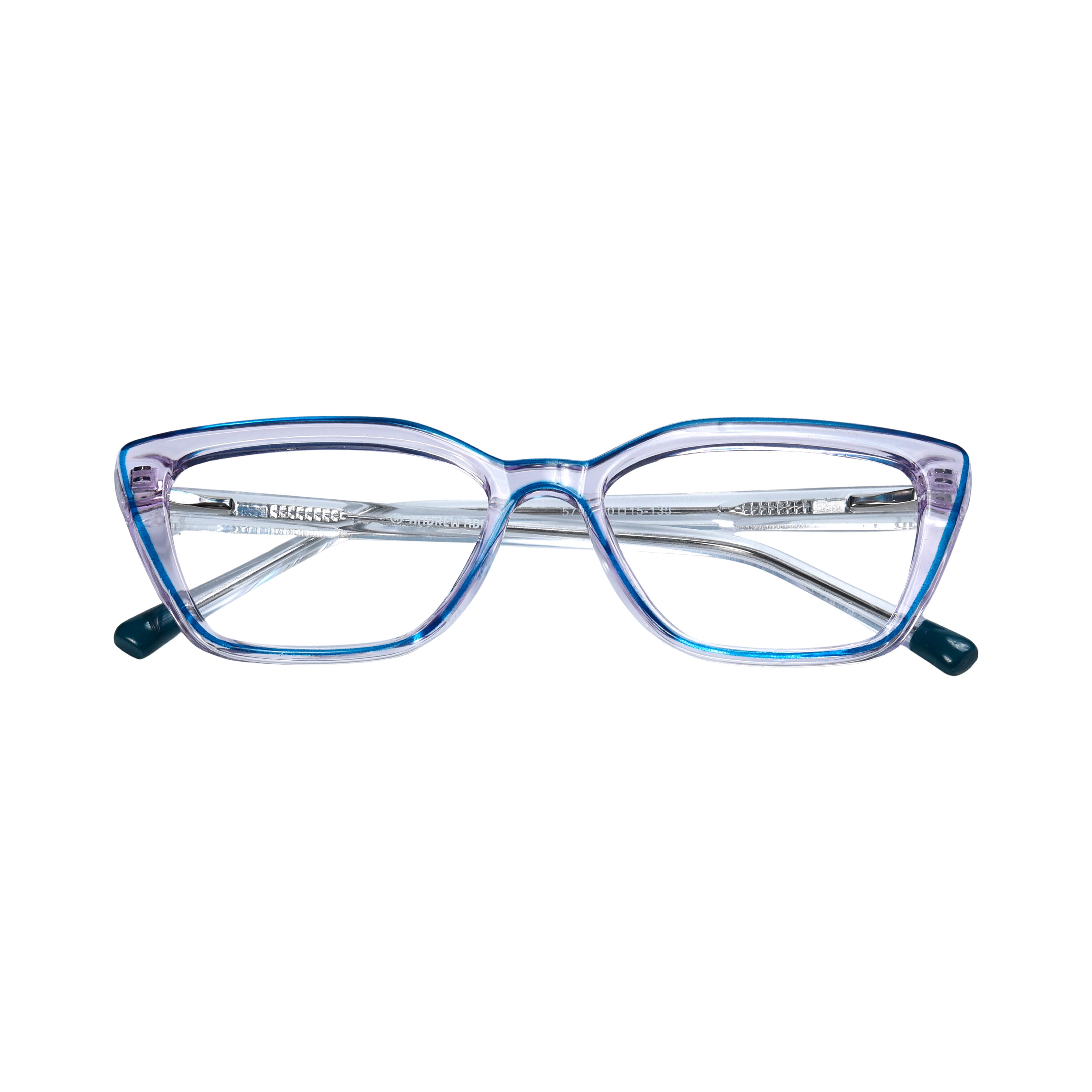 Transparent White & Blue Cat Eye Full Rim