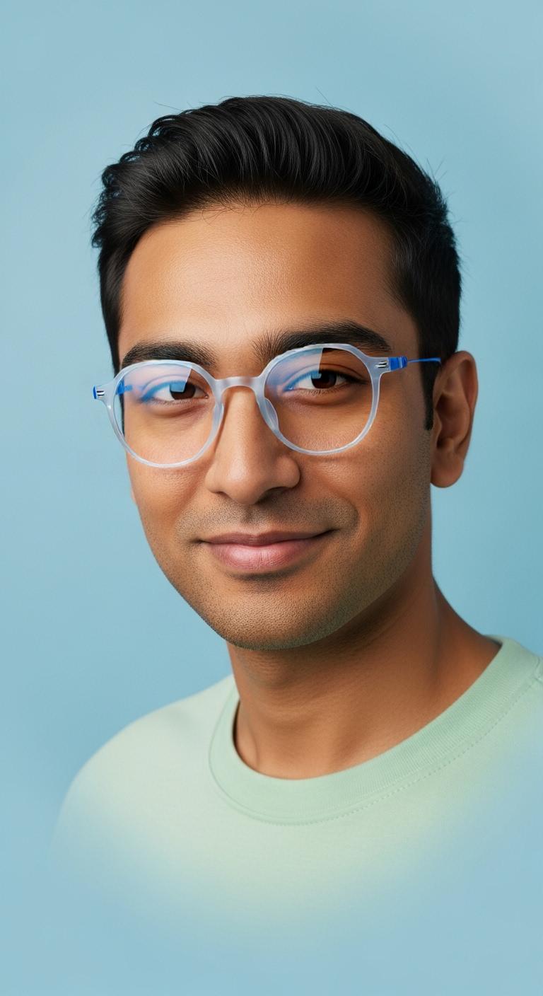 Sky Blue Round Full Rim