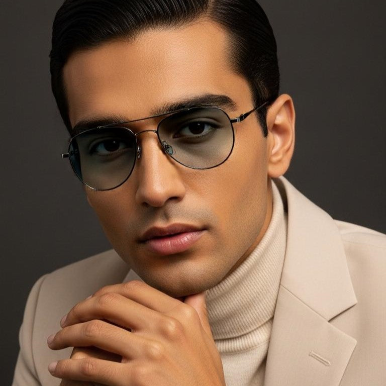 Black & Golden Aviator Full Rim