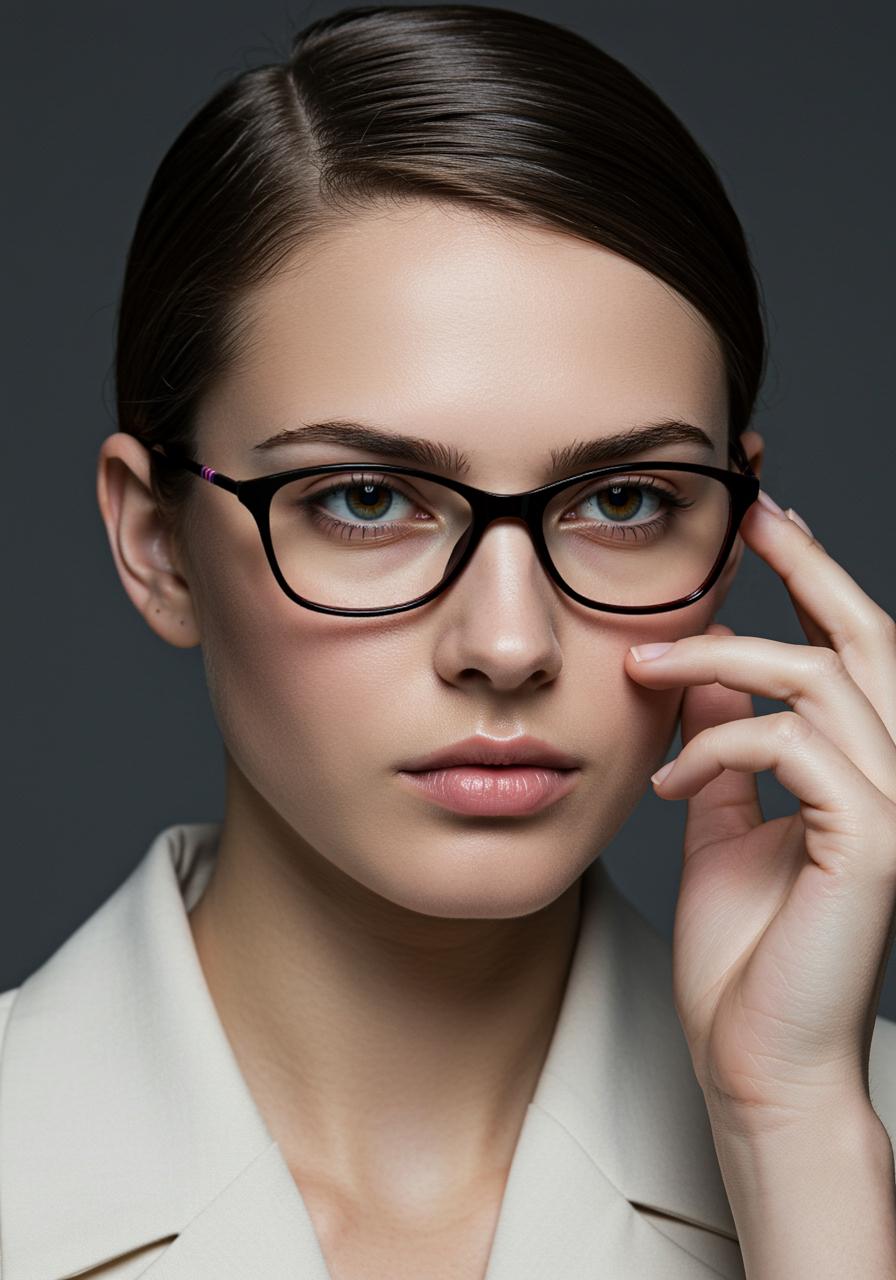 Black & Maroon Cat Eye Full Rim