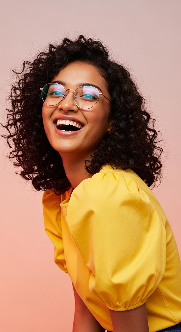 Golden Pink Round Full Rim