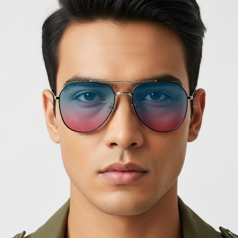Red & Golden Aviator Full Rim