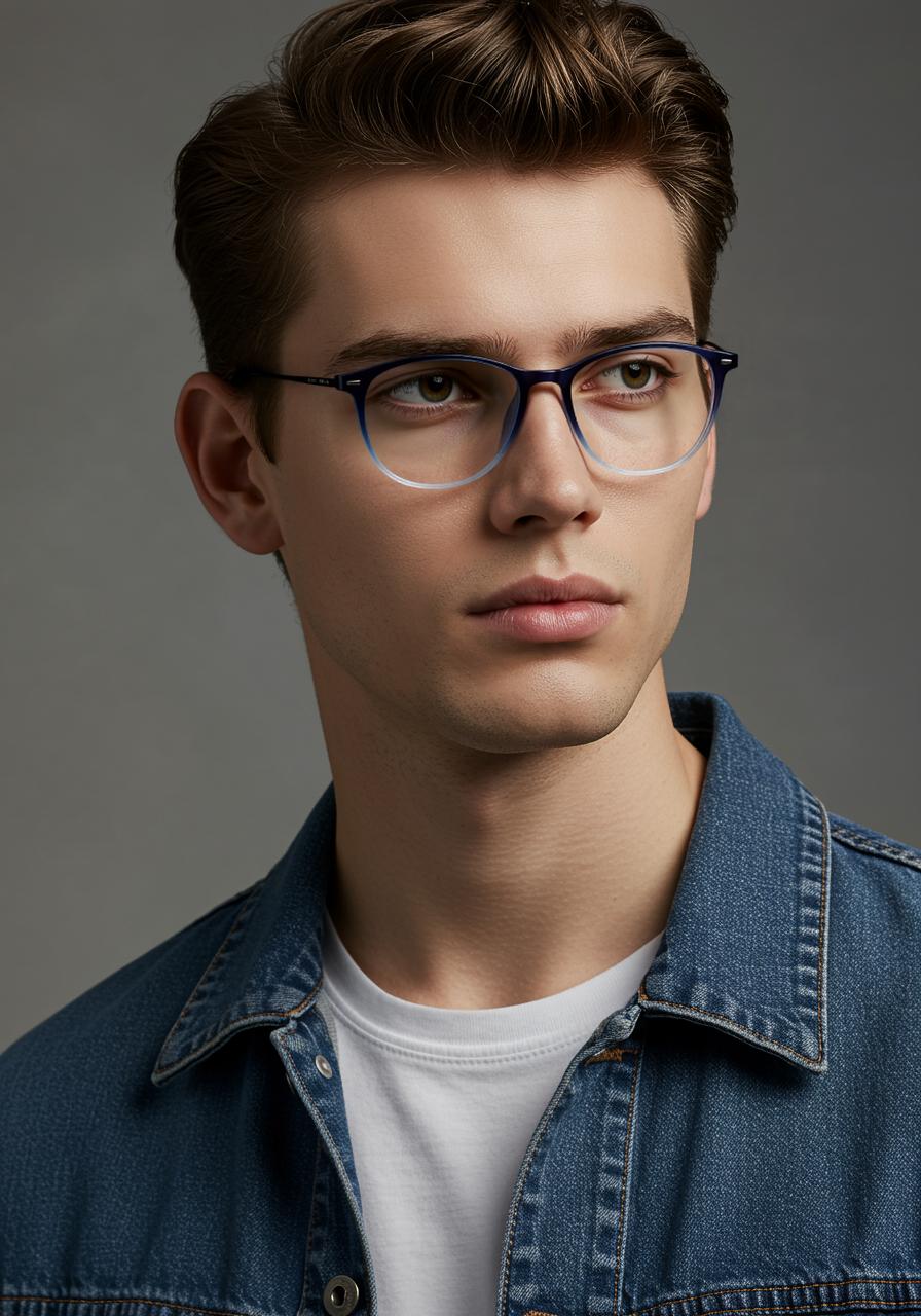 Blue & Grey Round Full Rim