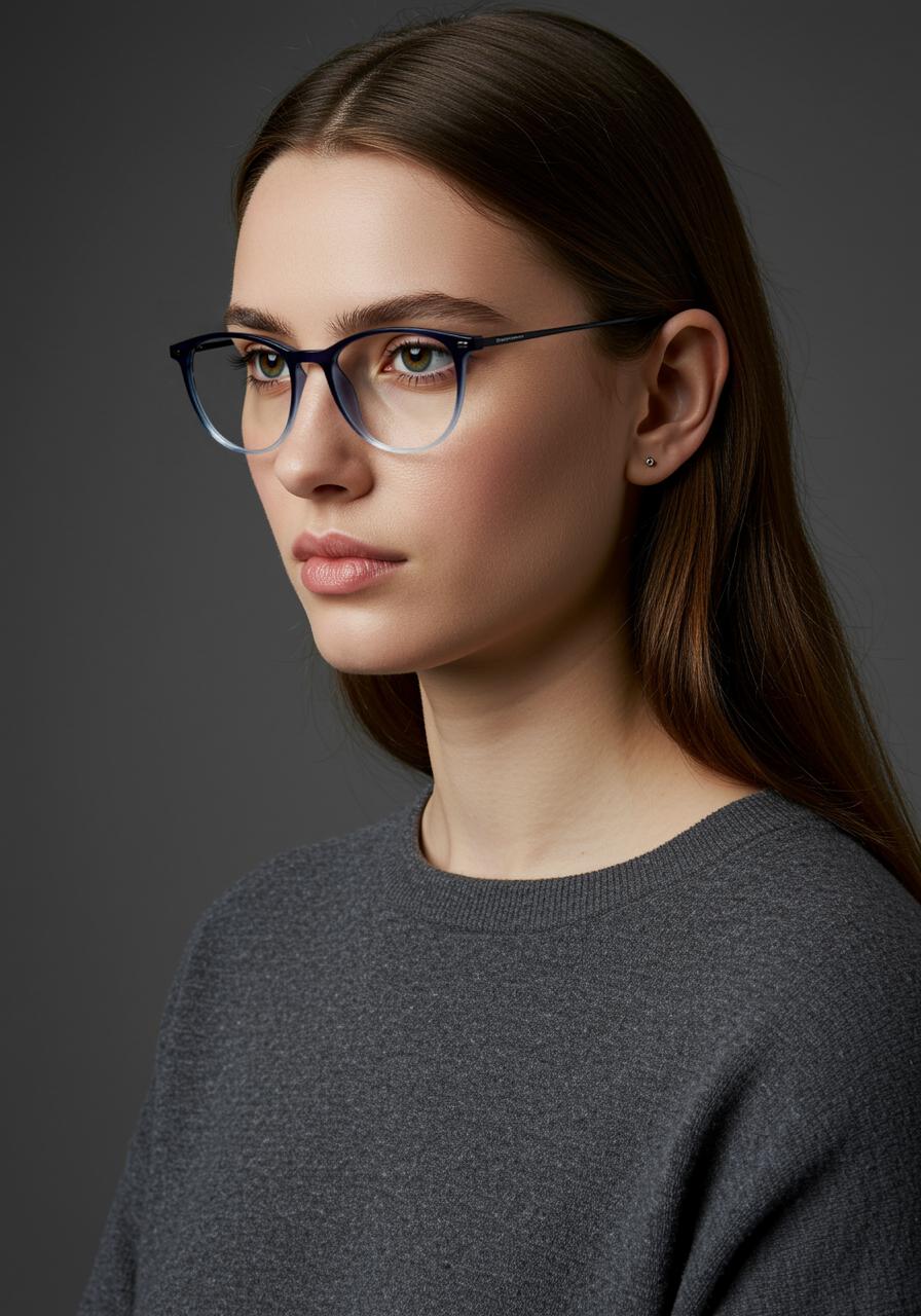 Blue & Grey Round Full Rim