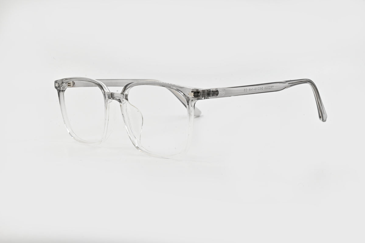 Transparent Grey Square Full Rim