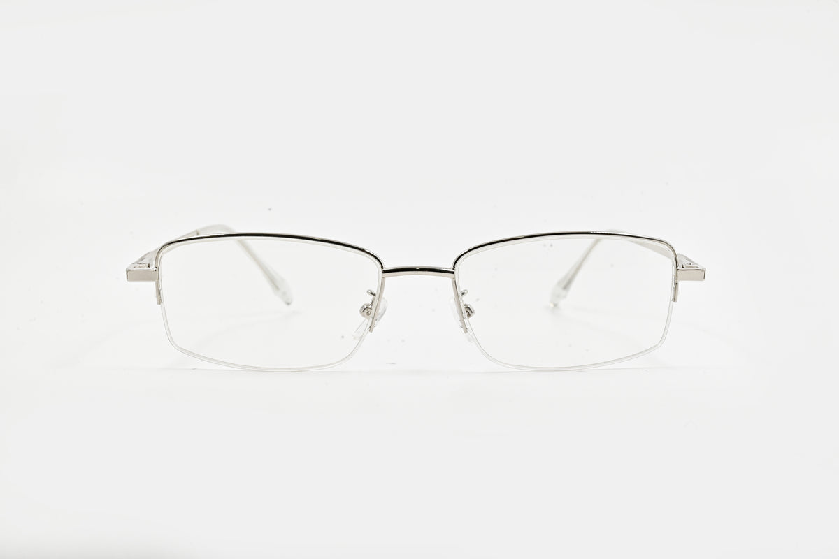Silver Rectangle Half Rim