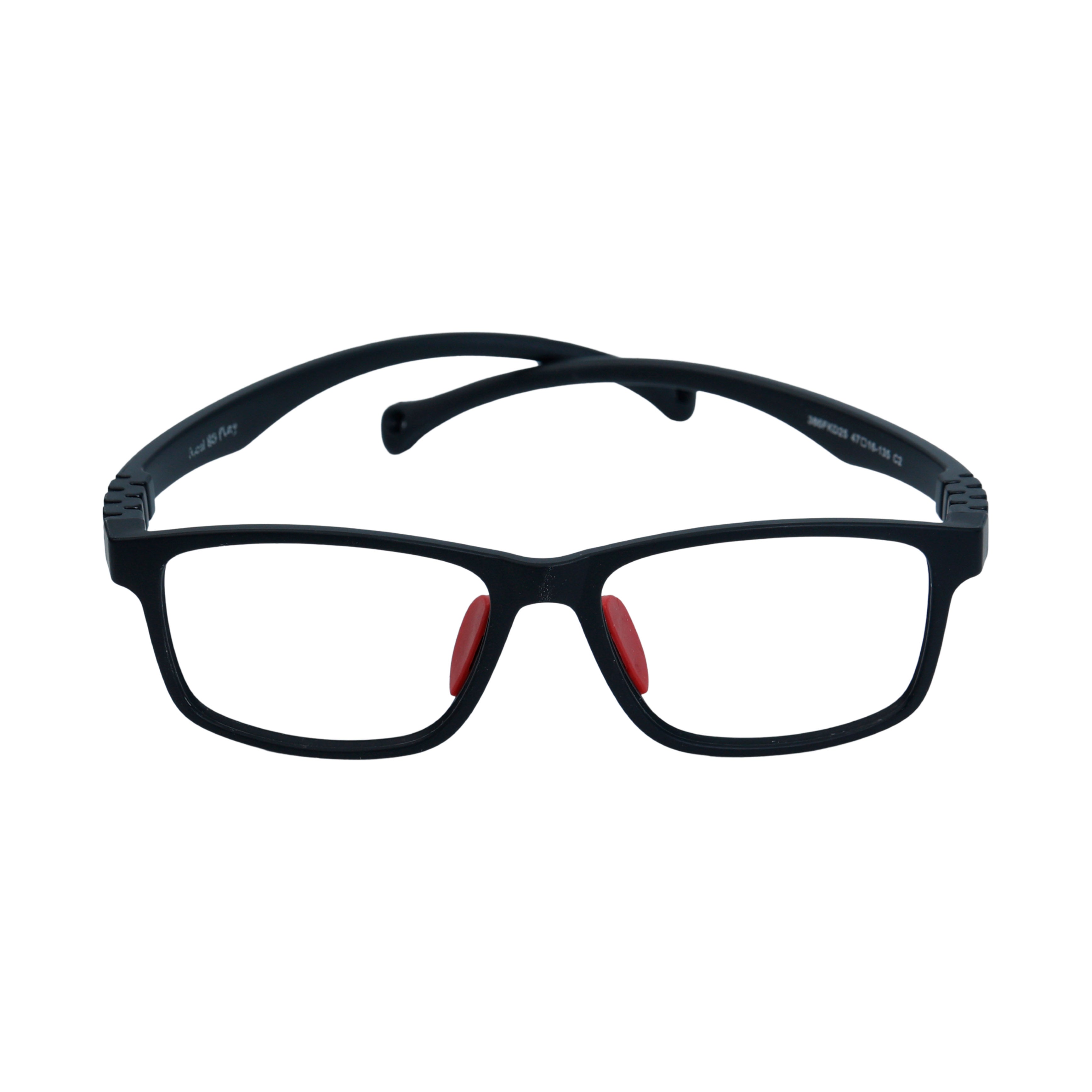 Black & Red Square Full Rim