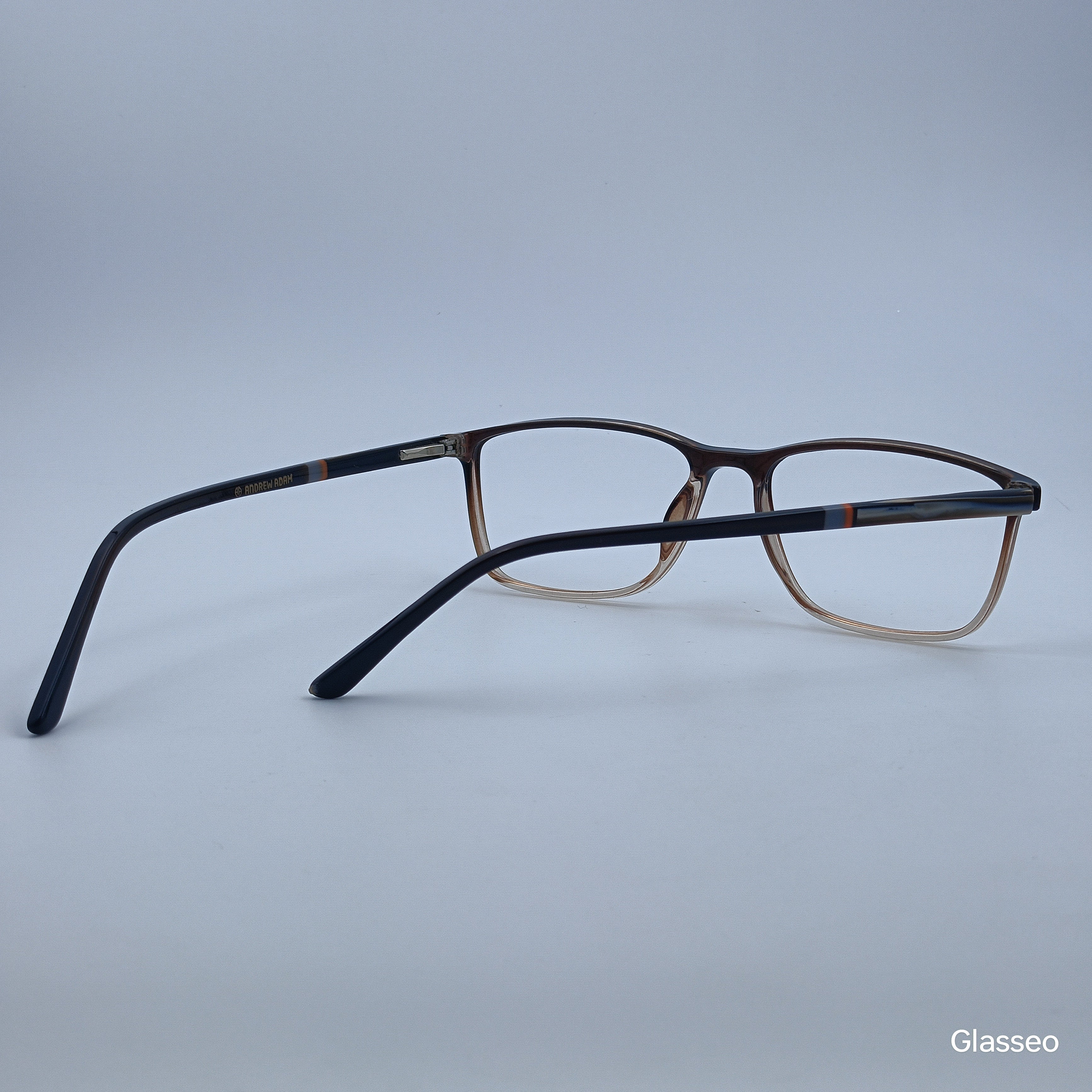 ANDREW ADAM Black Transparent Rectangle Full Rim 