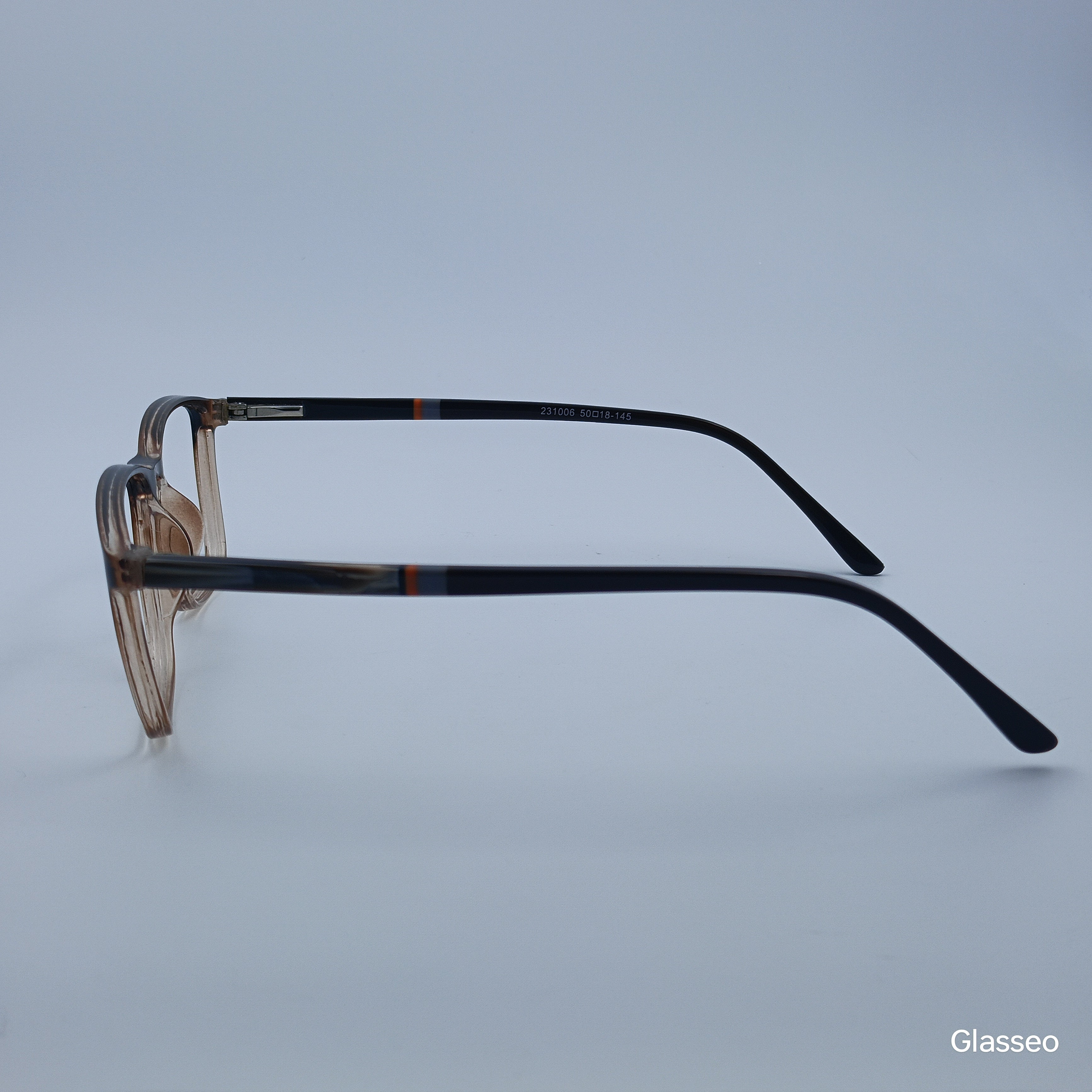 ANDREW ADAM Black Transparent Rectangle Full Rim 