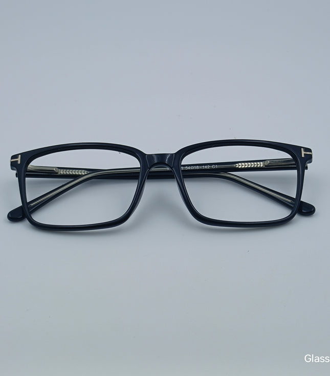 ANDREW ADAM Black Rectangle Full Rim 