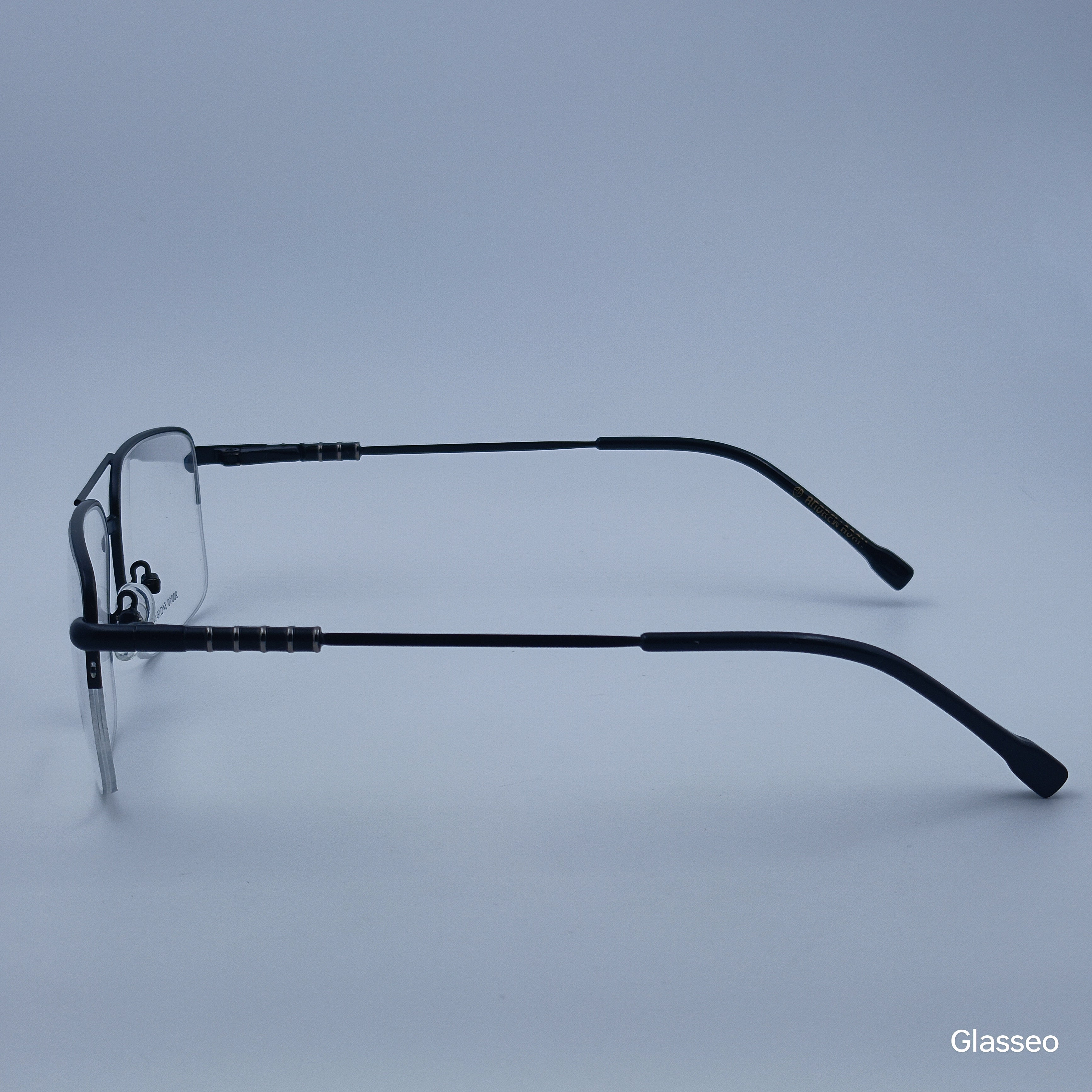 ANDREW ADAM Black & Silver Square Half Rim