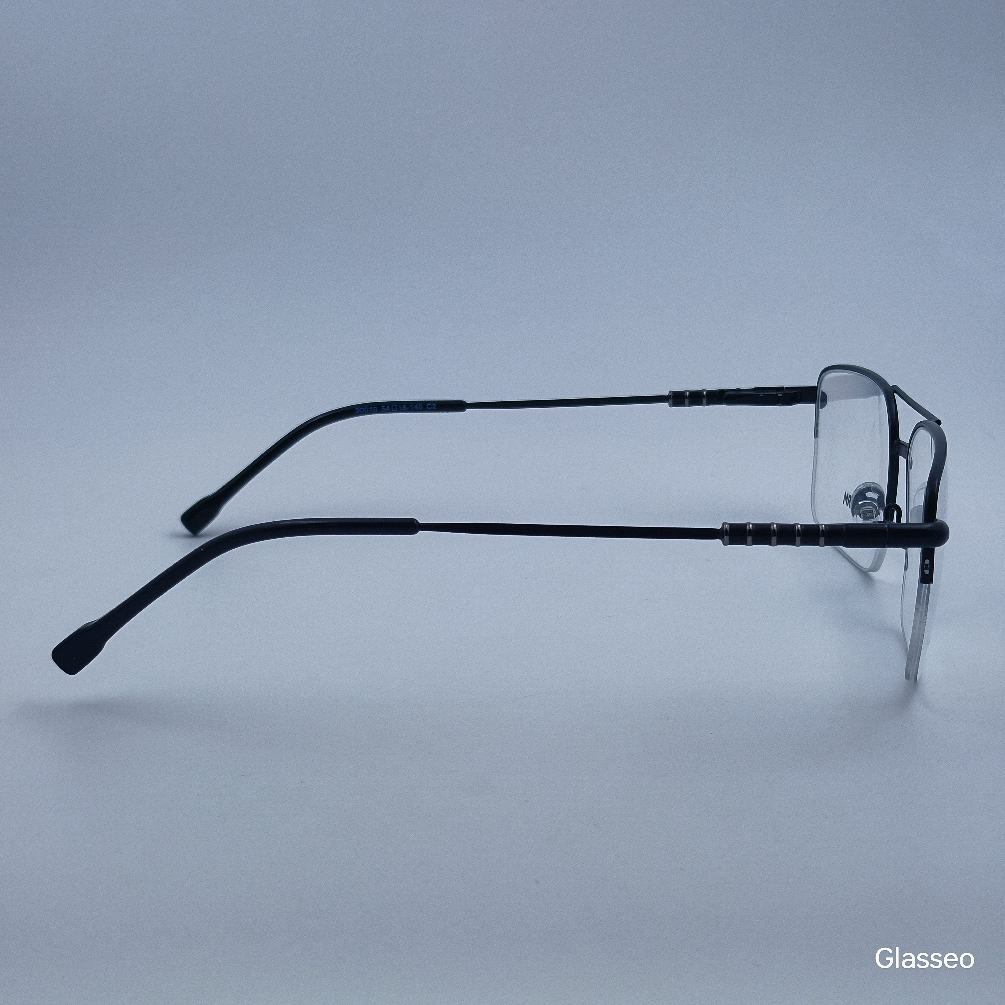 ANDREW ADAM Black & Silver Square Half Rim