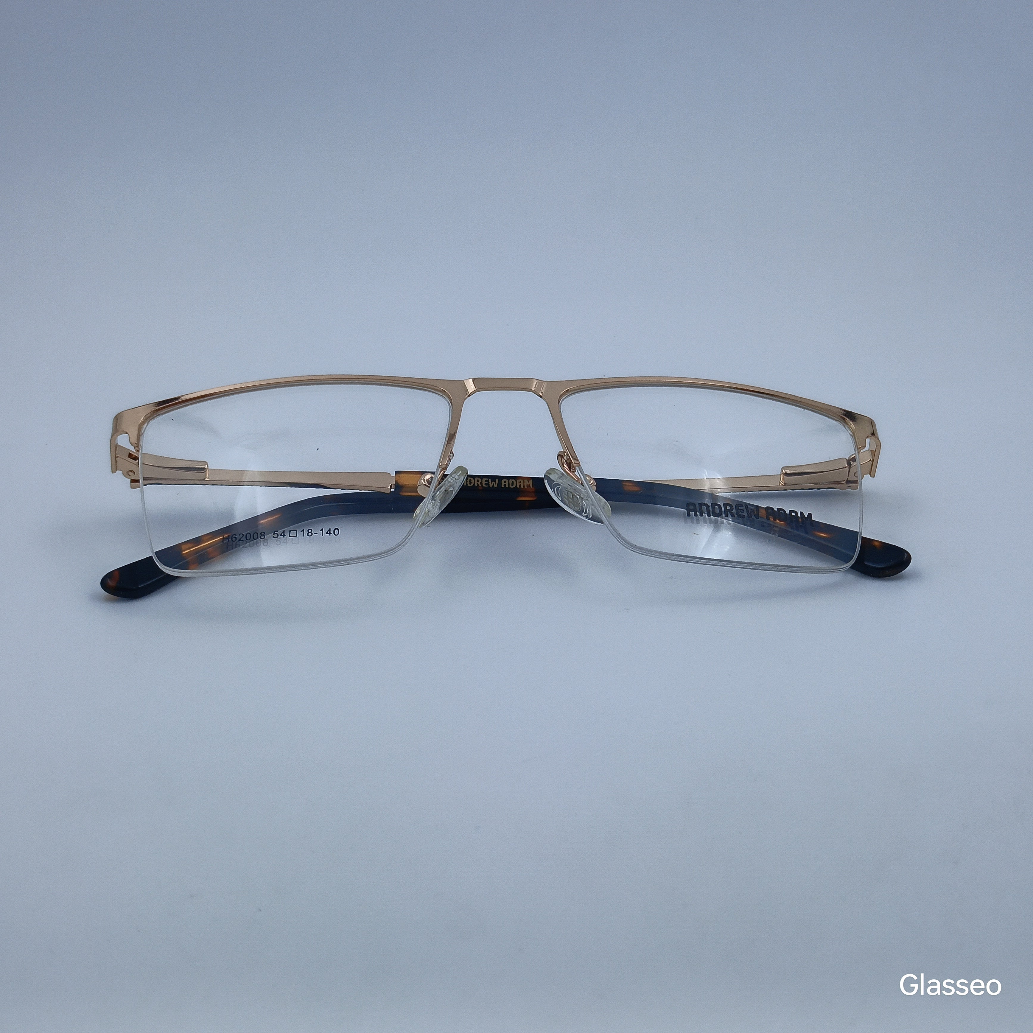 ANDREW ADAM Brown Square Half Rim 