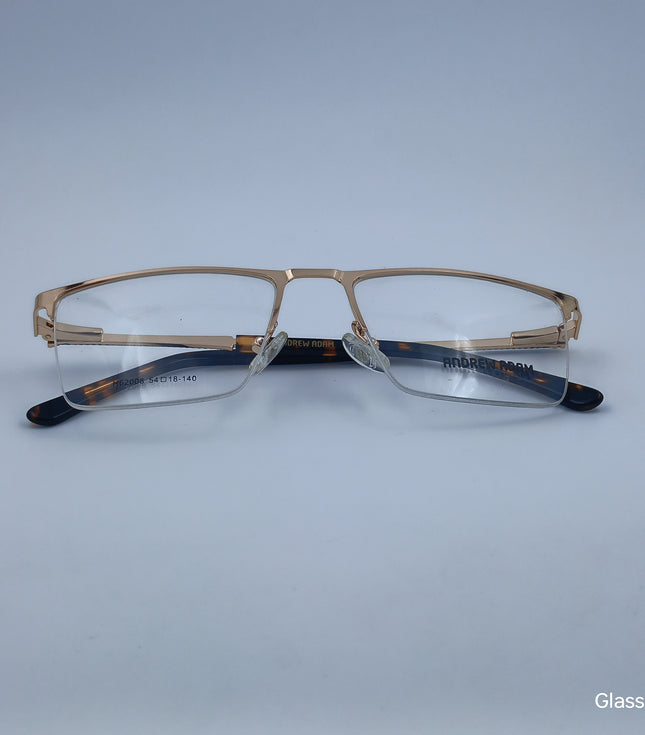 ANDREW ADAM Brown Square Half Rim 