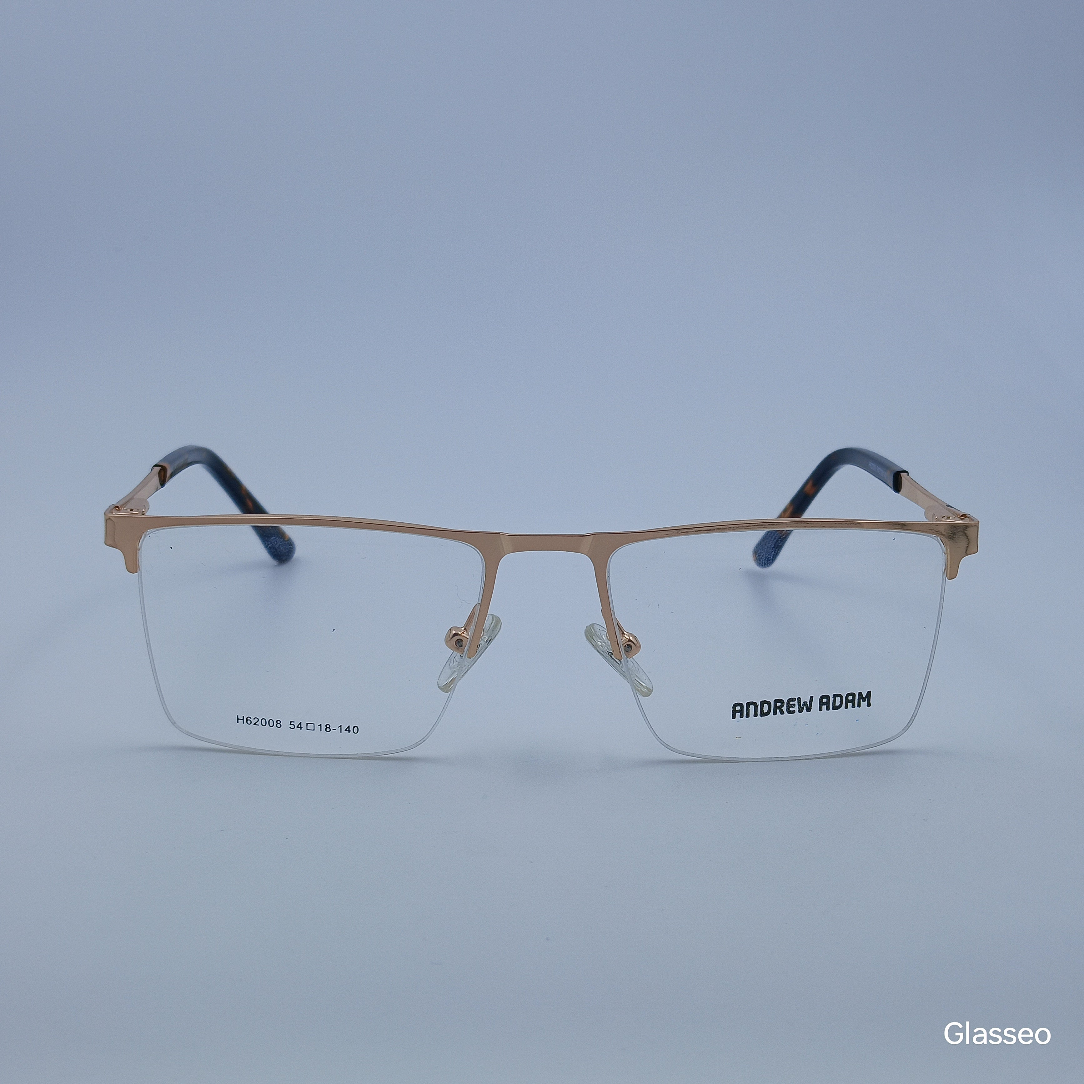 ANDREW ADAM Brown Square Half Rim 