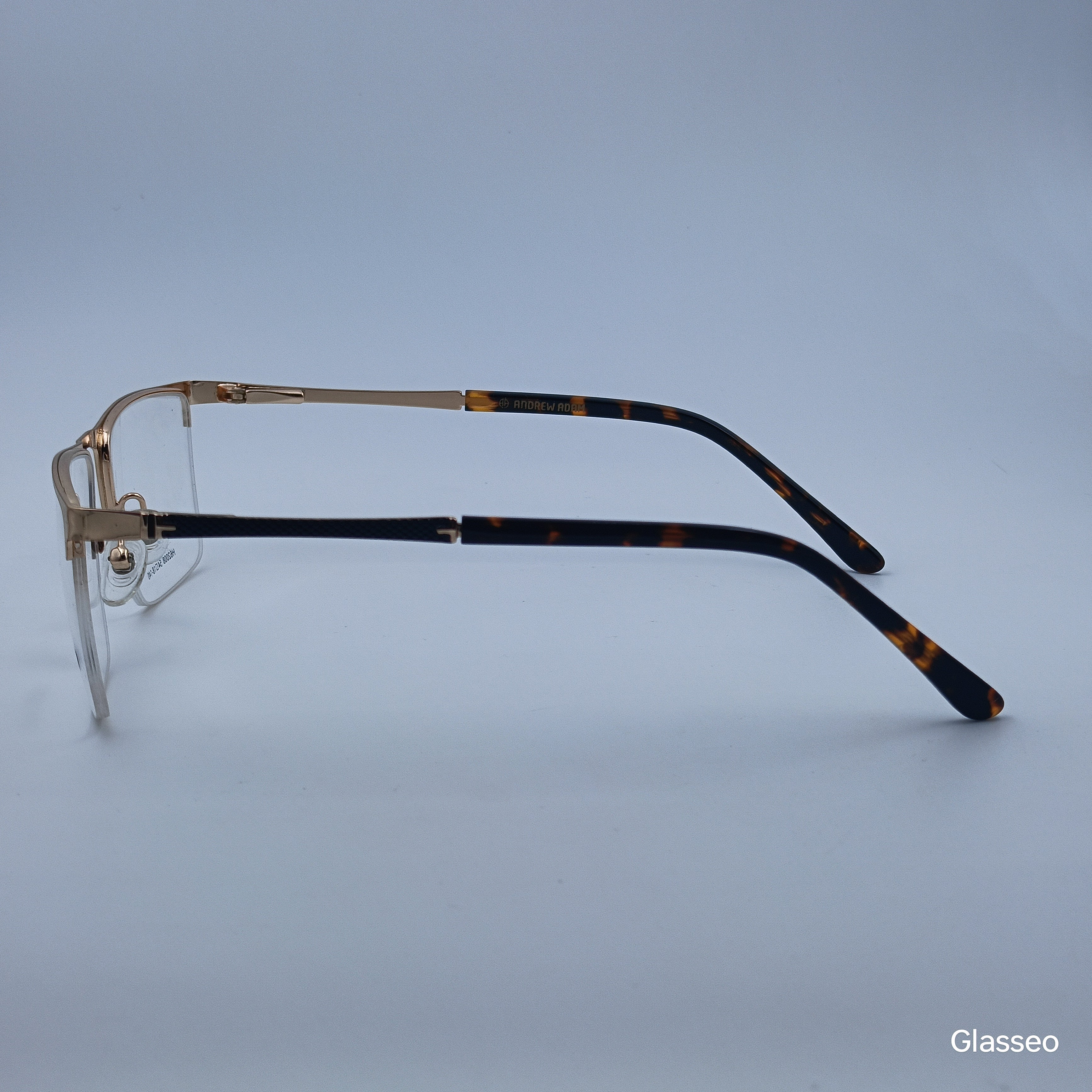 ANDREW ADAM Brown Square Half Rim 