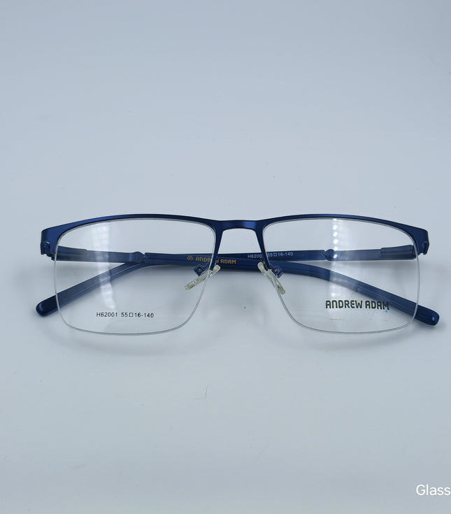 ANDREW ADAM Gunmetal Black Square Half Rim 