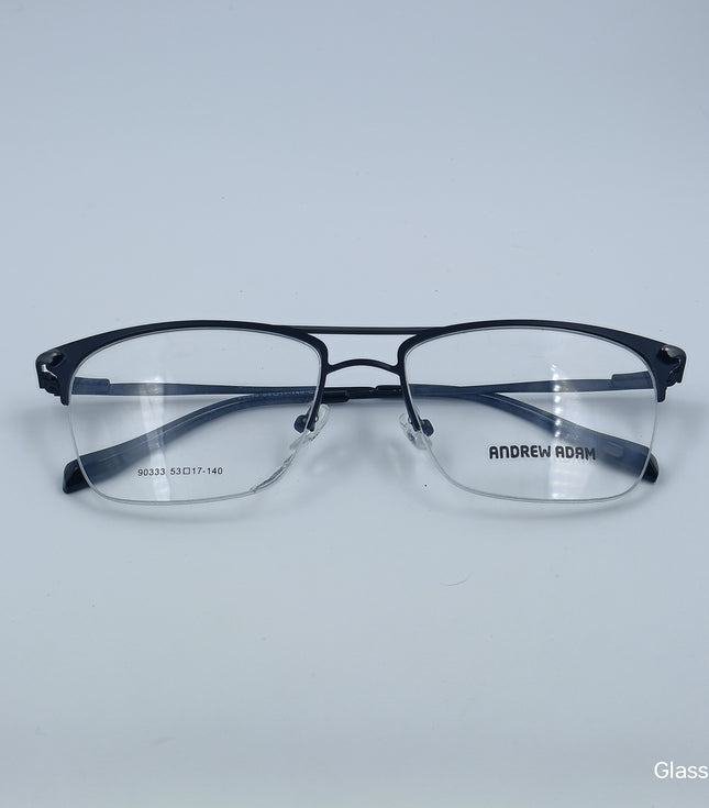 ANDREW ADAM Black Square Half Rim 