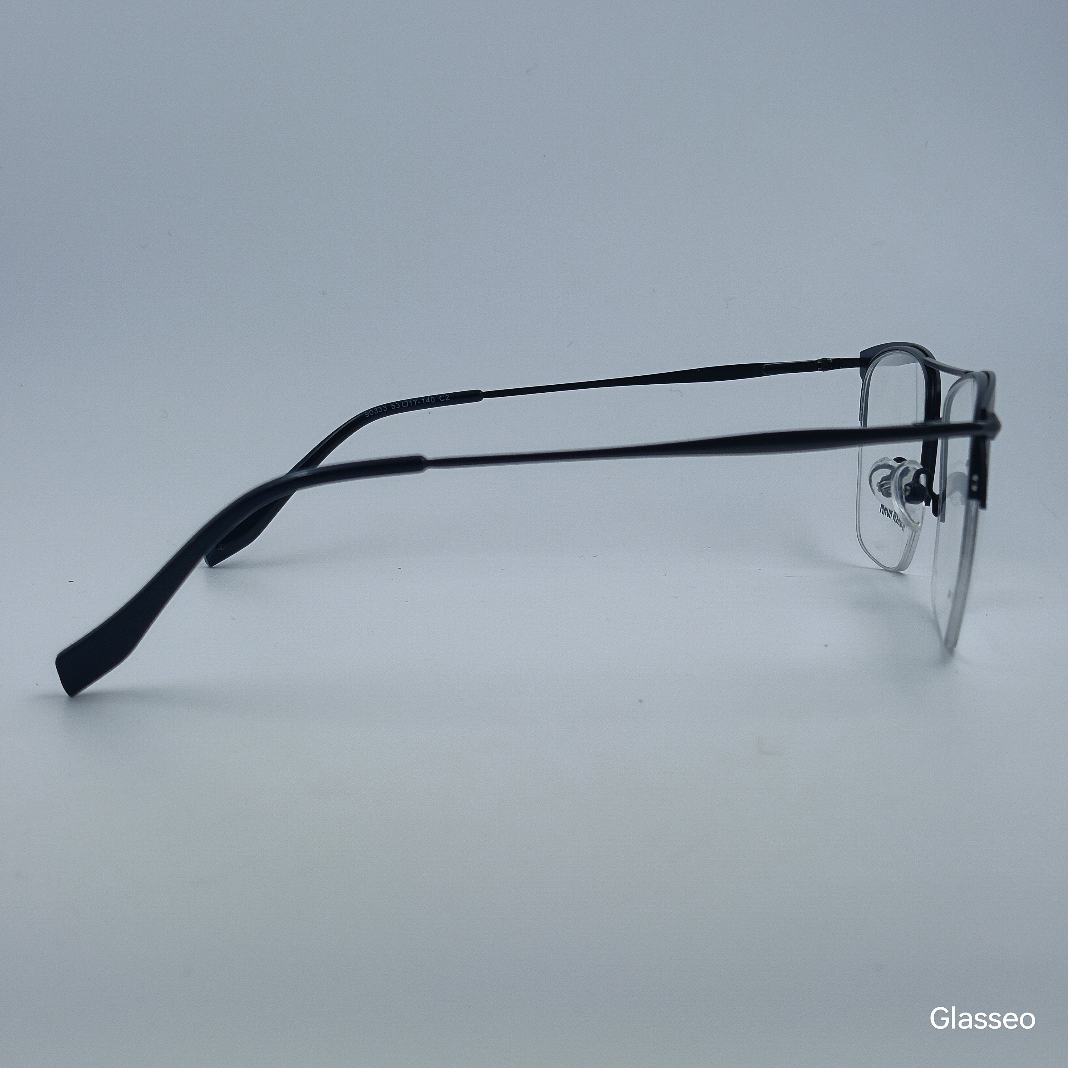 ANDREW ADAM Black Square Half Rim 