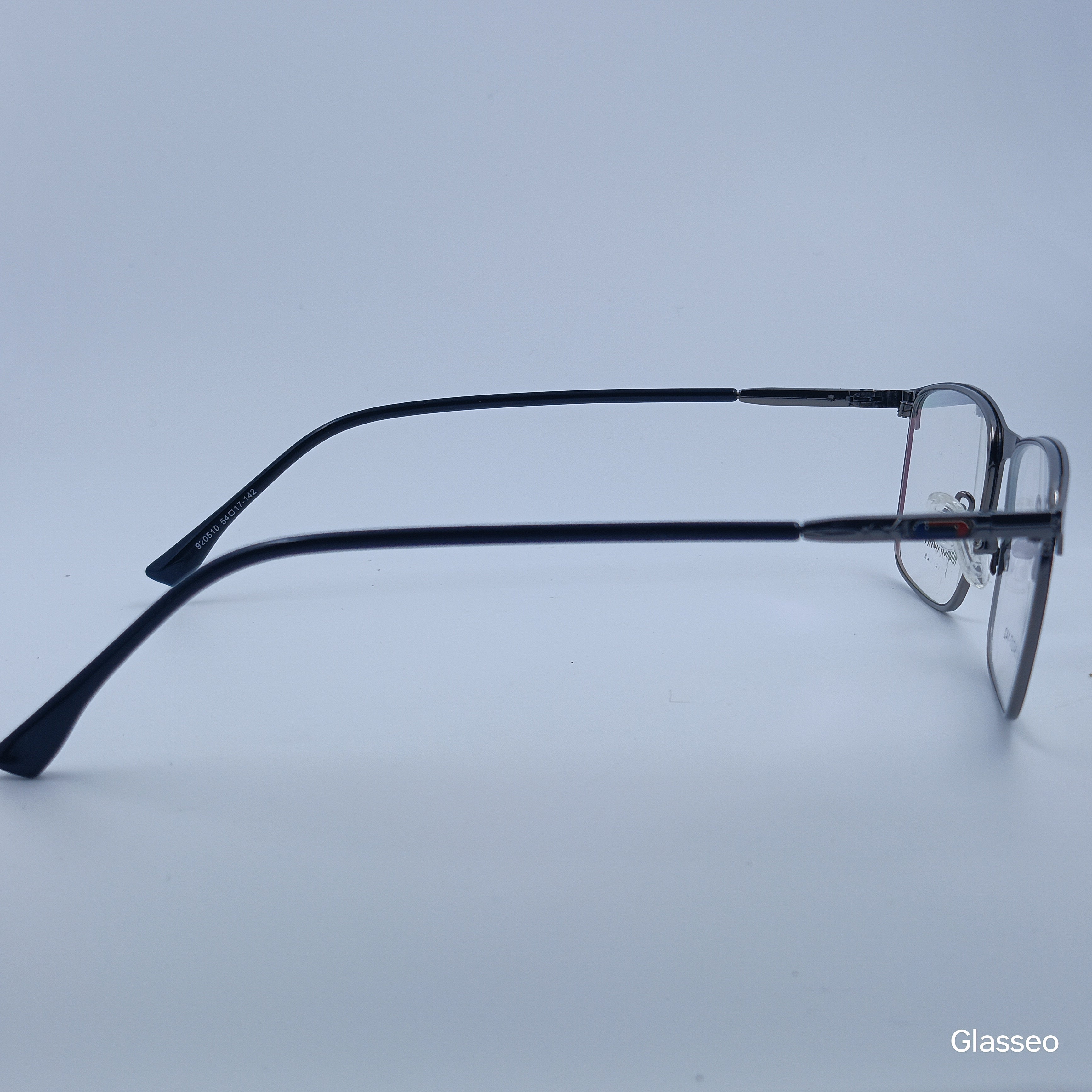 ANDREW ADAM Grey & Maroon Rectangle Full Rim 