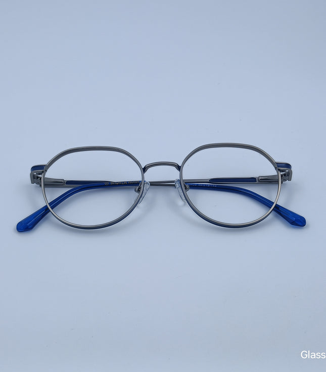 ANDREW ADAM Gunmetal & Blue Round Full Rim 