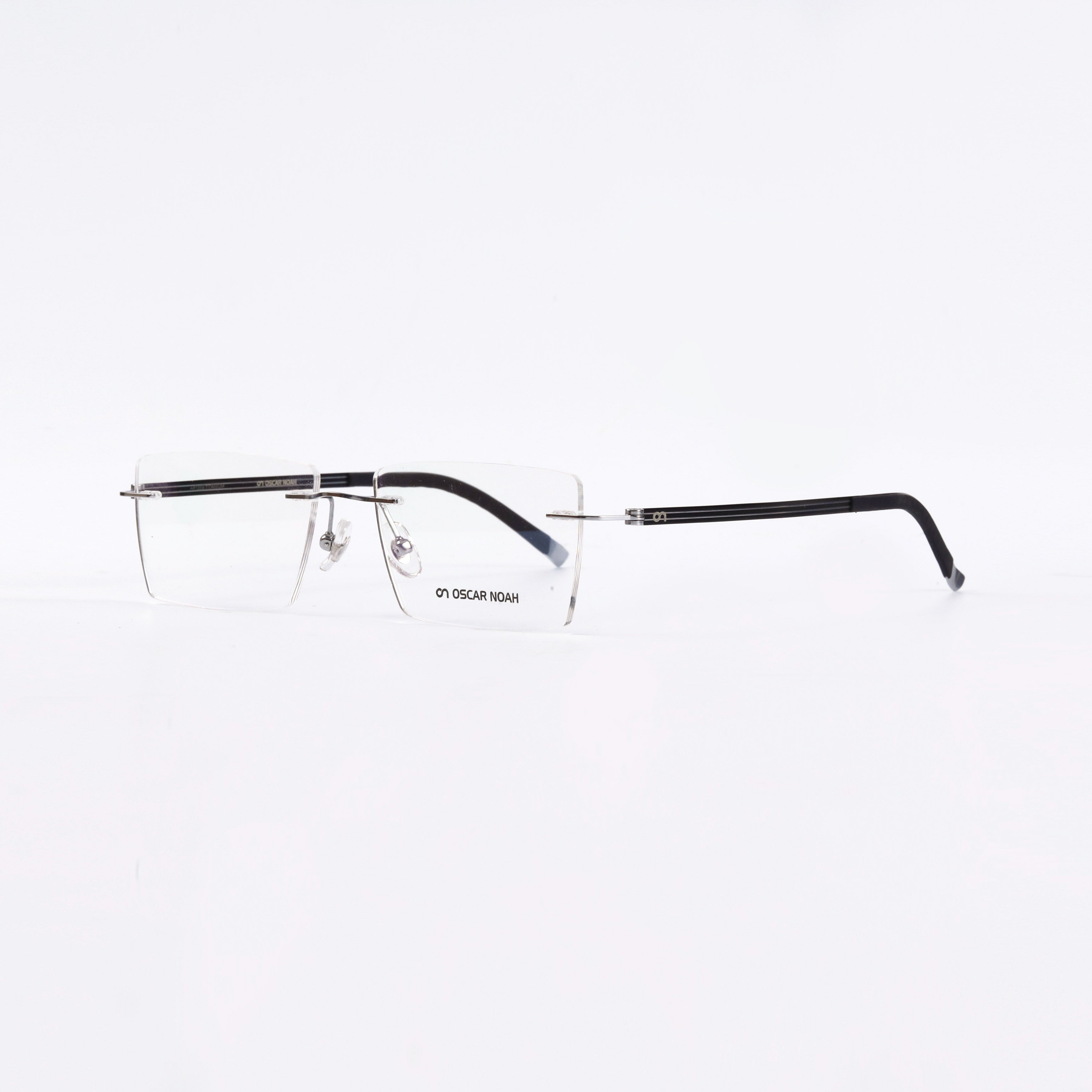 Gunmatel Black Rectangle Rimless