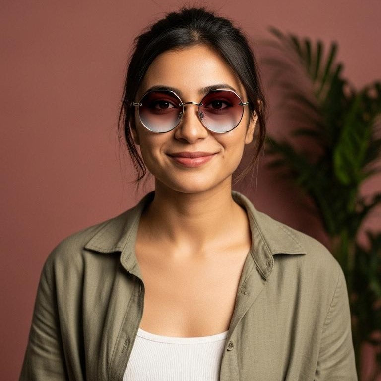 Golden & Brown Round Full Rim